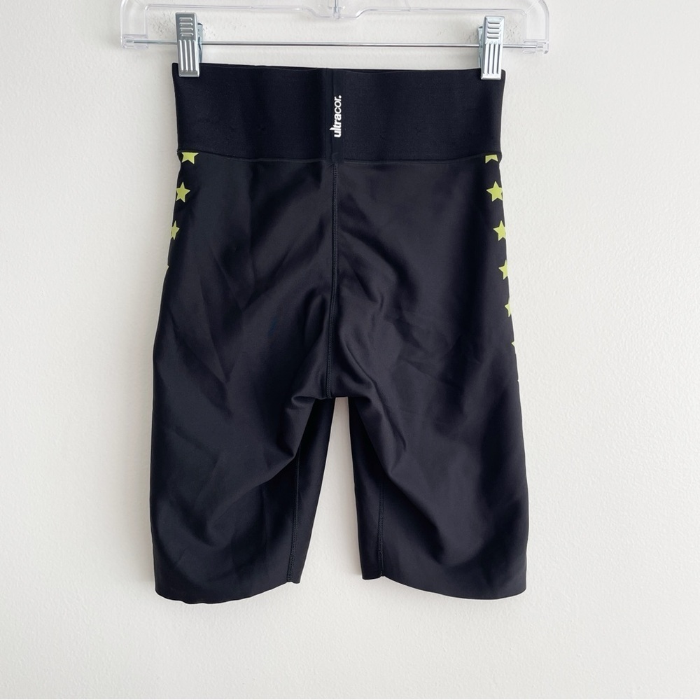 Ultracor Barrys Neon Stars Flash Nero High Rise Biker Shorts Bike Cycling Yoga - Picture 3 of 11